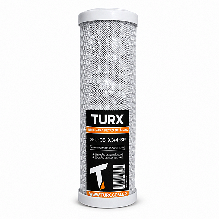 Refil Filtro Carbon Block 9.3/4 Compatível Carcaça Hoken Lorenzetti Pentair BBI 3M Hidrofiltros
