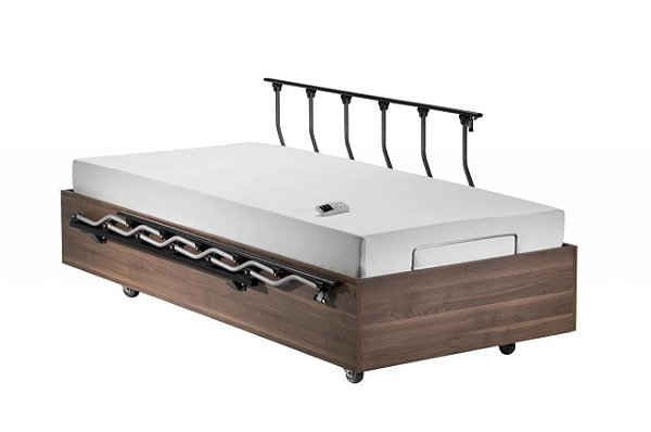 Cama Residencial Motorizada com Elevação de Leito Veneza 1642, Grades Basculantes e Colchão Hospitalar.