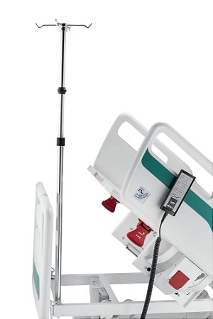 Suporte de soro em aço inox para cama hospitalar