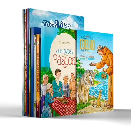 Combo Historinhas para crianças (12 livros) + 5 Ovinhos de Páscoa