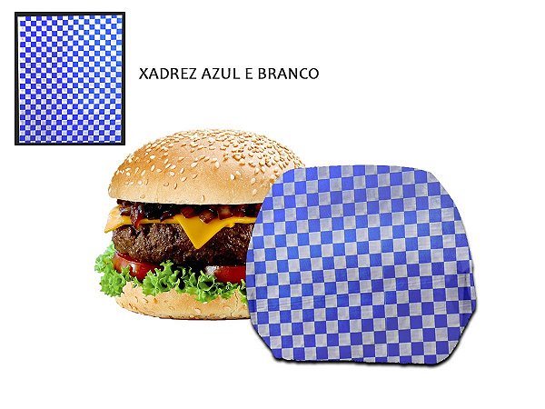 Papel acoplado 30x38 cm 500 folhas (xadrez azul e Branco)