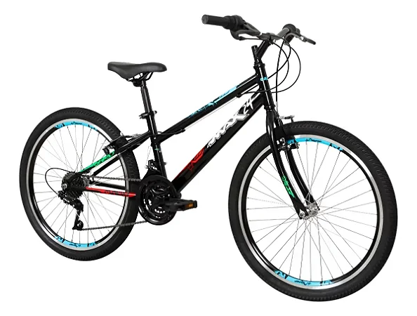 Bicicleta Caloi Max R24 21v Preto Aro 24 | Força, Estilo e Desempenho