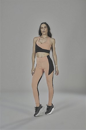 Calça Fitness com Recortes Feminina