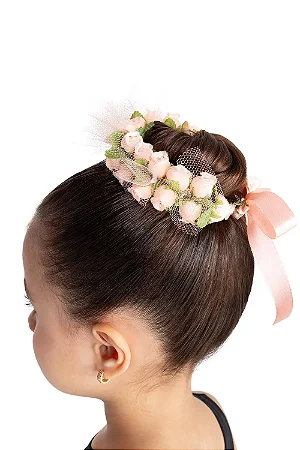 Arranjo para Coque Floral com Fita de Cetim – Só Dança 5613