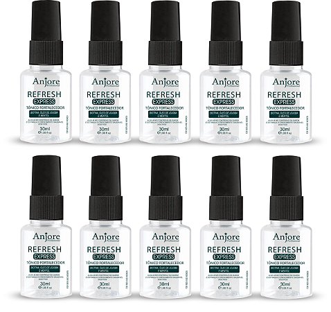Kit Atacado 12 Tônico Fortalecedor Capilar Refresh Express Anjore 30ml Biotina Crescimento Acelerado
