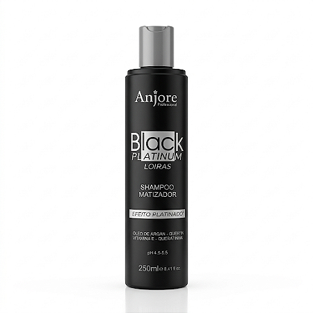 Shampoo Black Platinum Matizador Platinador Loiros e Grisalhos com Vitamina E 250ml Anjore