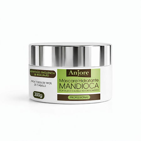 Máscara de Tratamento Mandioca 300gr Anjore Reparação Profunda Nutrição Intensa Rica Vitaminas A e C