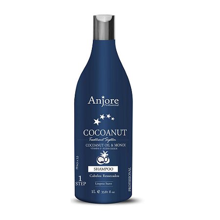 Shampoo Hidratante Cocoanut 1lt com Óleo de Coco e Monoi Anjore