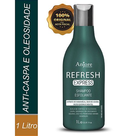 Shampoo Esfoliante Refresh 1 Litro  Anti Queda e Anti Caspa Anjore