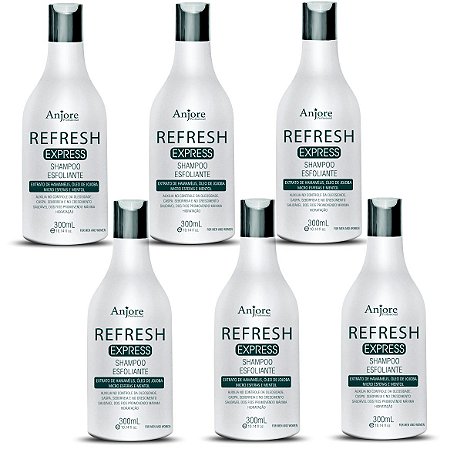 Kit Atacado 6 Shampoo Esfoliante Anjore 300ml Controle Queda Caspa Oleosidade Microesfera do Arroz