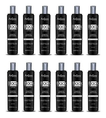 Kit 12 Shampoo Matizador Black Platinum 250ml Anjore Atacado