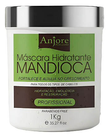 Máscara de Tratamento Mandioca 1kg Anjore Reparação Profunda Nutrição Intensa Rica Vitaminas A e C