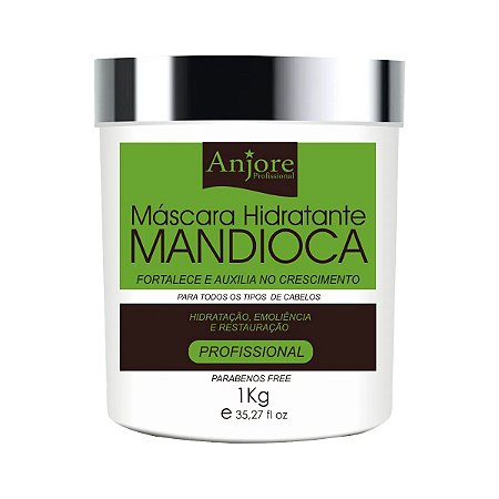 Máscara de Tratamento Mandioca 1kg Anjore Reparação Profunda Nutrição Intensa Rica Vitaminas A e C