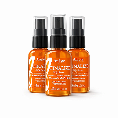 Kit 3 Reparador de Pontas Finalize 30ml Anjore com Óleo Girassol e Linhaça Reparação Brilho Intenso