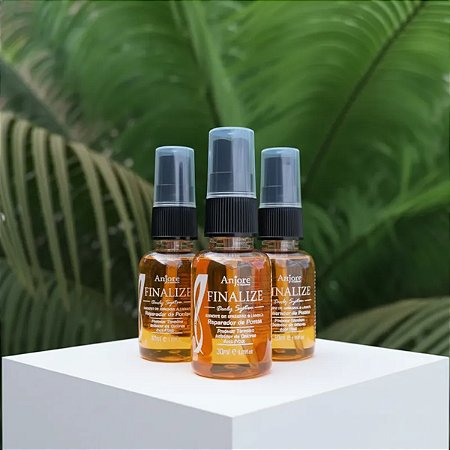 Kit 3 Reparador de Pontas Finalize 30ml Anjore com Óleo Girassol e Linhaça Reparação Brilho Intenso