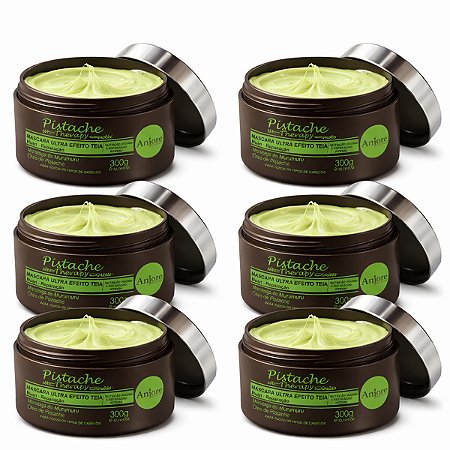 Kit Atacado 6 Máscara Nutri Reparação Efeito Teia Pistache Therapy Anjore Óleo de Pistache