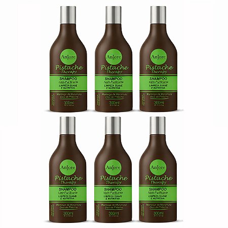 Kit Atacado 6 Shampoo Purificante Pistache Therapy Anjore Óleo de Pistache e Manteiga de Murumuru
