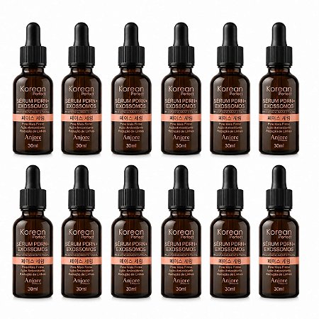Kit Atacado 12 Sérum Facial PDRN e Exossomos Korean Perfect Anjore 30ml Firmeza Colágeno Linhas