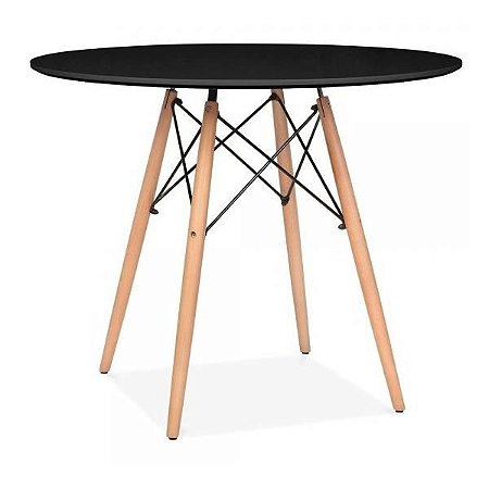 Mesa Eiffel com Tampo Preto 80 cm