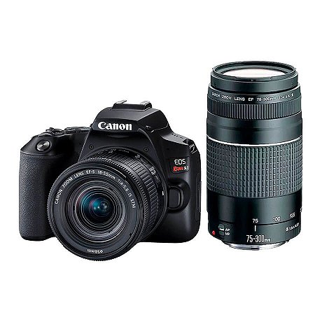 Kit Câmera Canon EOS SL3 com Lente EF-S 18-55mm e Lente EF 75-300mm