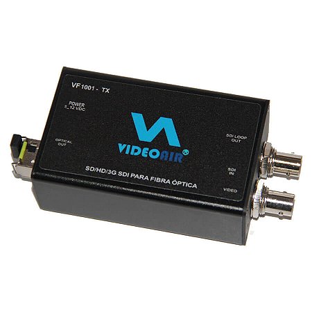 Mini Conversor VideoAir Linha VF-1001 SD/HD/3G-SDI Para Fibra Óptica