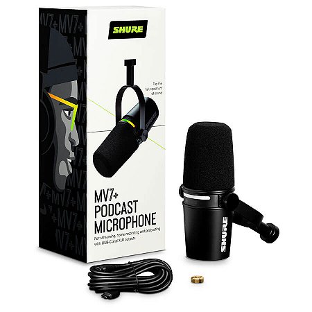 Microfone Shure MV7+ Plus Podcast