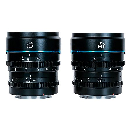 Kit de Lentes Sirui Night Walker 16mm e 75mm T1.2 S35 Cine Sony E