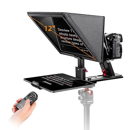 Teleprompter Portátil Desview T12S de 12,9" Para Smartphones/Tablets com Controle Remoto