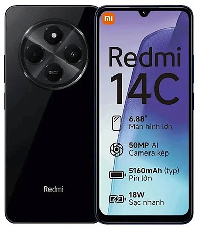 SMARTPHONE XIAOMI REDMI 14C 4G 256GB 8GB RAM PRETO
