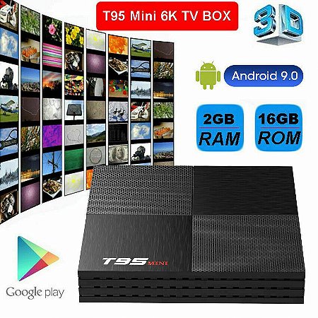 TV Android T95 Quad-Core 6K 2.4g Wifi 9.0 2GB/16GB 3D 2020