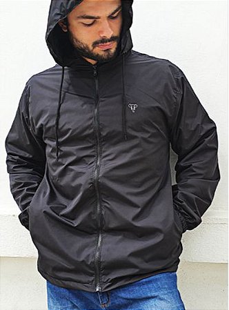 CORTA VENTO MASCULINO C/FORRO - PRETO