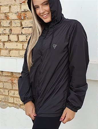 CORTA VENTO FEMININO C/FORRO - PRETO