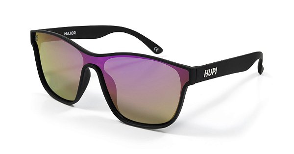 OCULOS DE SOL HUPI MAJOR PRETO LENTE ROXO ESPELHADO