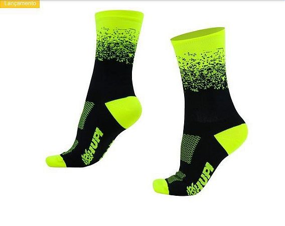 MEIA HUPI - SPLASH AMARELO NEON