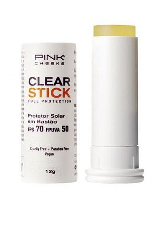 Protetor Solar transparente FPS70 FPUVA50 Clear Stick 12g