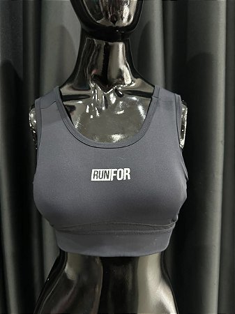TOP COM CUSTURA - RUN FOR - PRETO