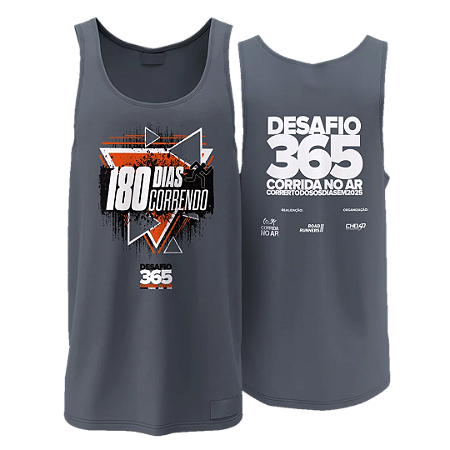 CAMISETA REGATA CINZA 180 DIAS - DESAFIO 365 DIAS 2025