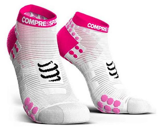 MEIA COMPRESSPORT RUN - BRANCA E ROSA