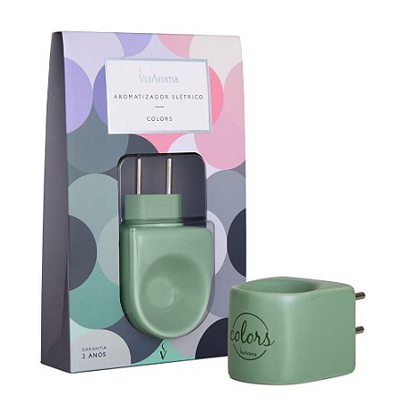 Aromatizador Elétr Colors Verde Porcelana Via Aroma Difusor