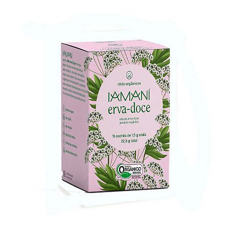1 Chá Erva Doce 15 Sachês de 1,5 grs cada Iamani