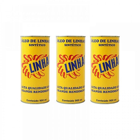 Kit 3 Óleo de Linhaça Linhal Lata 900ml cada