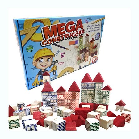 Mega Construções 200 Pçs Madeira Pais & Filhos
