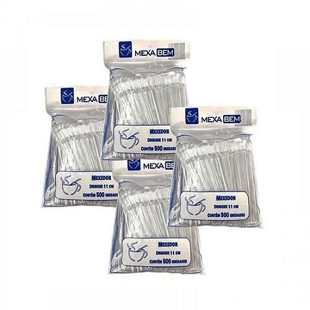 Kit 5000 unid Mexedor Para Café Tipo Drinque Com 11cm Cristal