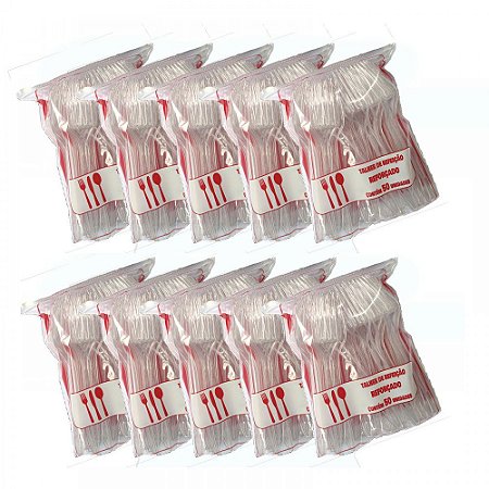 Kit 500 Garfo Refeição Master Cristal 17,5cm