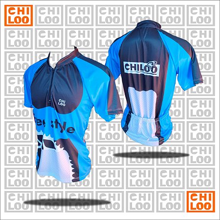 Ciclista Azul e Preto
