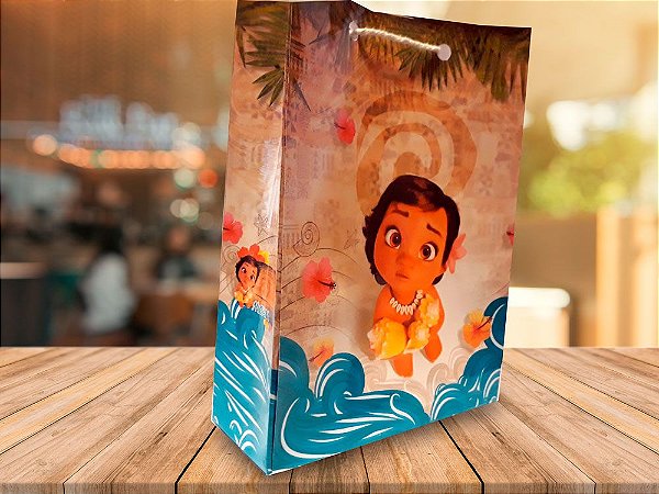 Sacolinhas Personalizadas Surpresa Moana Promoção 10 Unid.