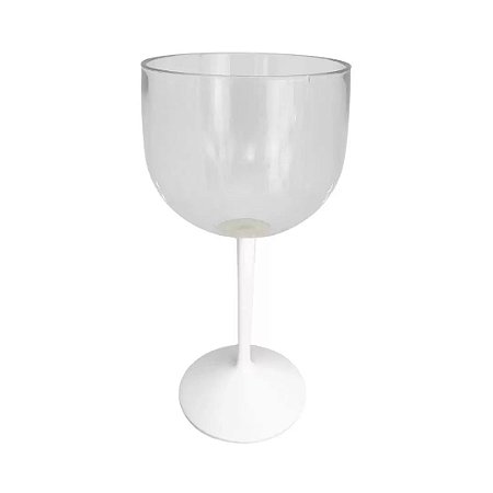 Taça Gin Cristal Transparente com Base Solida Branco