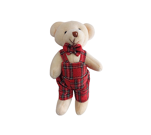 Enfeite Decorativo Natal Ursinho Roupinha Vermelha 15cm 1un