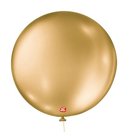Balão 5 polegadas Metalizado Redondo Dourado 25 un São Roque