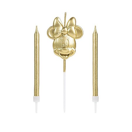 Vela Rosto Minnie Dourada 03 un. Silver